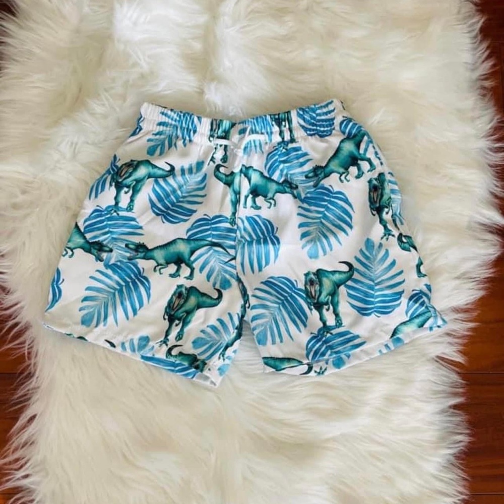 Dino swim trunks